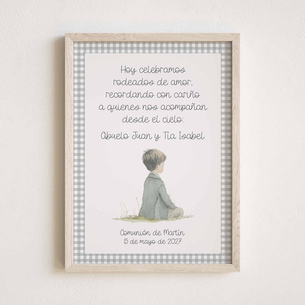 Lámina en Recuerdo para Comunión - Homenaje a Seres Queridos