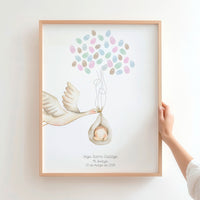 lamina de huellas para bautizo de la colección ciguena. 