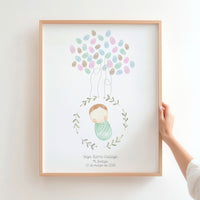 lamina de huellas para bautizo de la colección rosquito bebé. 