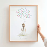 lamina de huellas para comunión de la colección boho. 