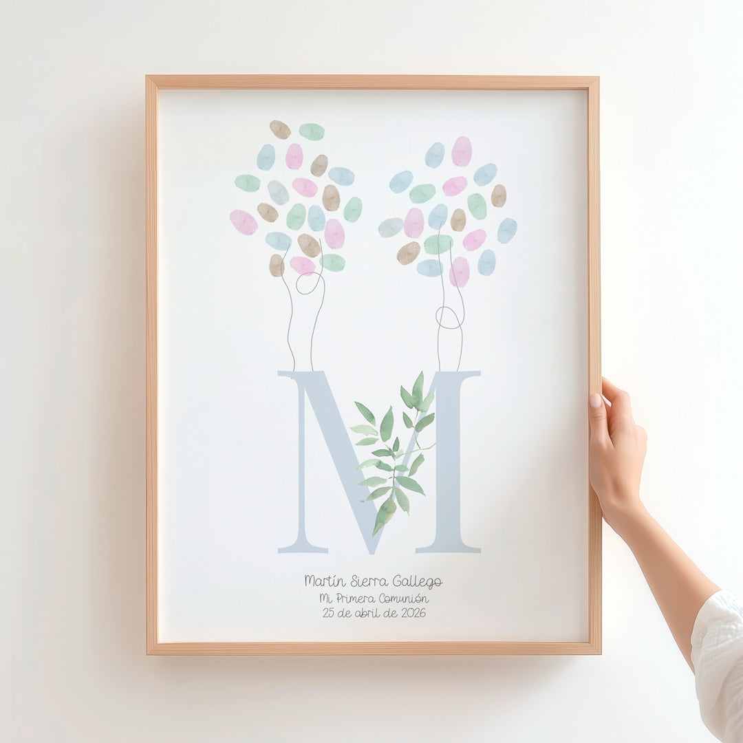 lamina de huellas para comunión de la colección inicial. 