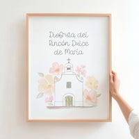 Lámina para mesa dulce de comunión de la colección iglesia flores. 