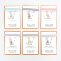 opciones de color de la libreta con bolígrafo como detalle para invitados de bautizo de la colección Inicial