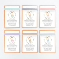 opciones de color de la libreta con bolígrafo como detalle para invitados de bautizo de la colección Rosquito Bebé