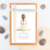 libreta con lápiz para invitados de comunión de la colección boho. 