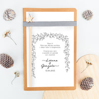 libreta con lápiz para niños  invitados de boda de la colección bosque secreto. 