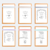 opciones de diseño y color de la libreta con lápiz para niños  invitados de boda.