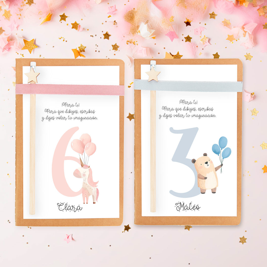 Libreta Kraft con Lápiz para Niños – Detalle de Cumpleaños