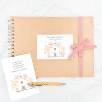 Libro de firmas para comunión con bolígrafo personalizado de la colección iglesia. 