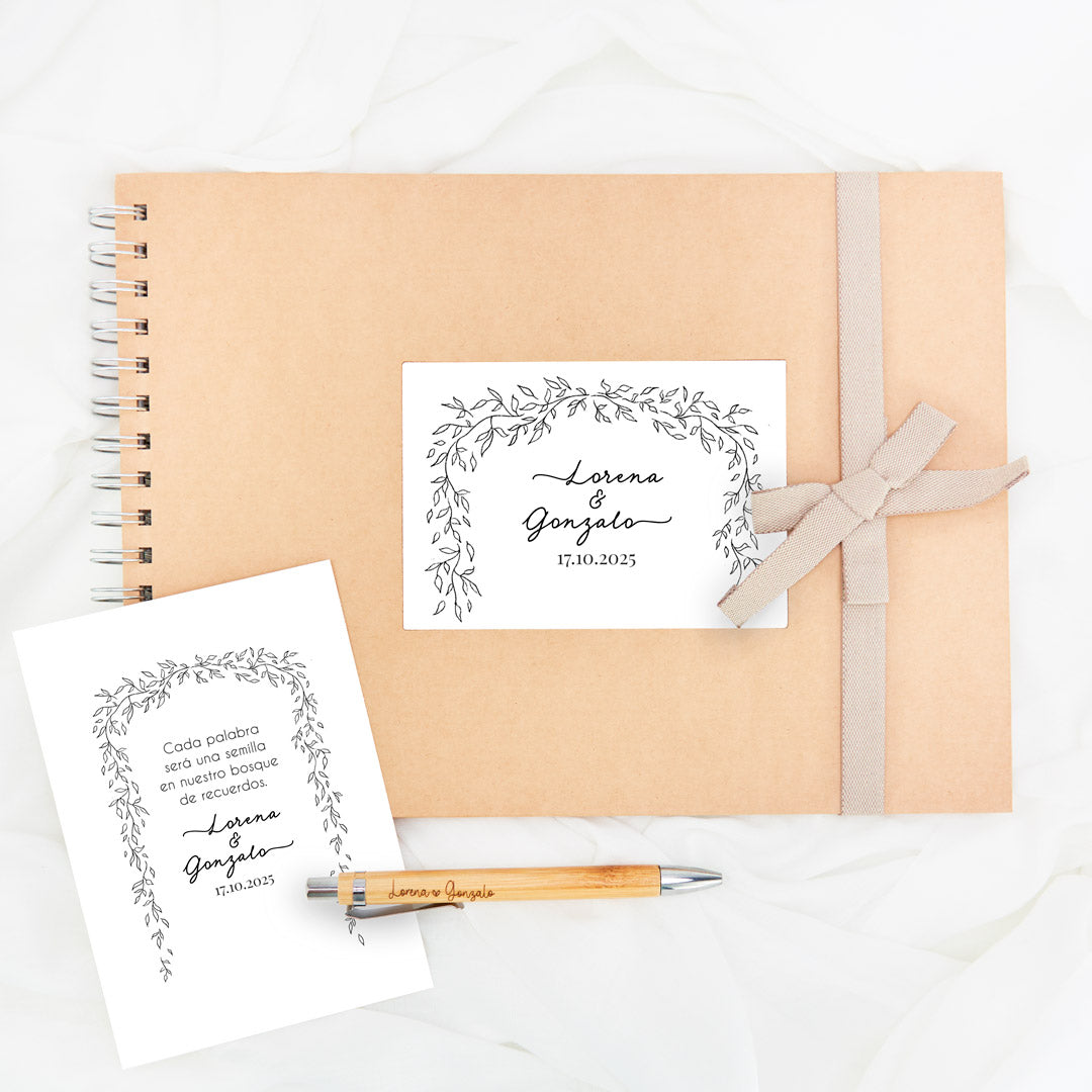 Libro de firmas personalizado para boda de la colección Bosque Secreto