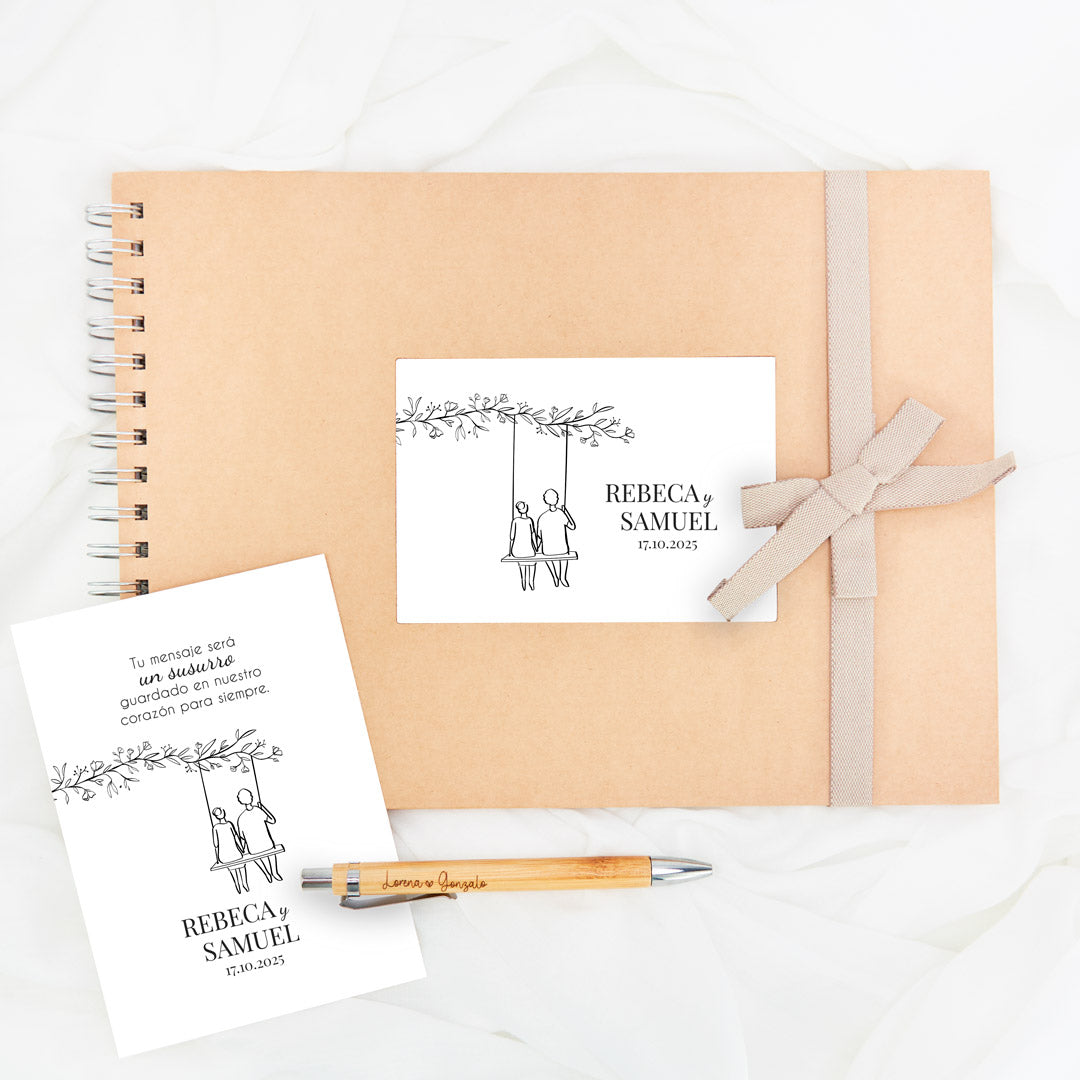 Libro de firmas personalizado para boda de la colección Susurros