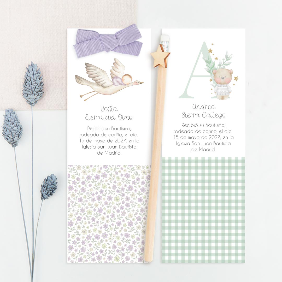 Marcapáginas con Lápiz – Detalle de Bautizo para Niños