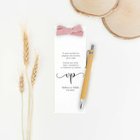 Marcapáginas con bolígrafo personalizado de la colección Eterna para boda