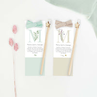 Marcapáginas con lápiz de la colección Inicial con la inicial del niño, disponible en varios colores, recuerdo de comunión para niños