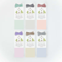 Opciones de color del recordatorio formato marcapáginas para comunión de la colección iglesia ramas. 