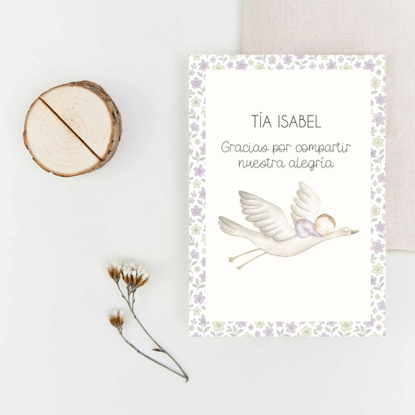 Tarjetas marcasitios de Bautizo con tronquito