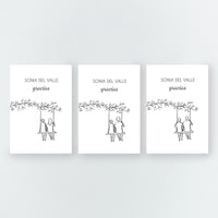 Marcasitios de boda Susurros con silueta en columpio