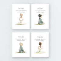 opciones de diseño para el marcasitios personalizados de la Colección Boho Comunión