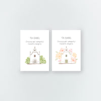 Opciones de diseño del marcasitios personalizados de la Colección Iglesia Comunión.