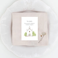 Marcasitios personalizados de la Colección Iglesia Comunión, con ilustración de iglesia