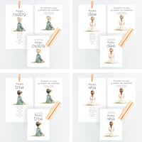 Opciones de diseño para el set de mesero y seating plan para comunión de la colección boho. 