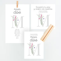 Conjunto Mesero y Seating Plan para Comunión de la colección Inicial en color gris. 