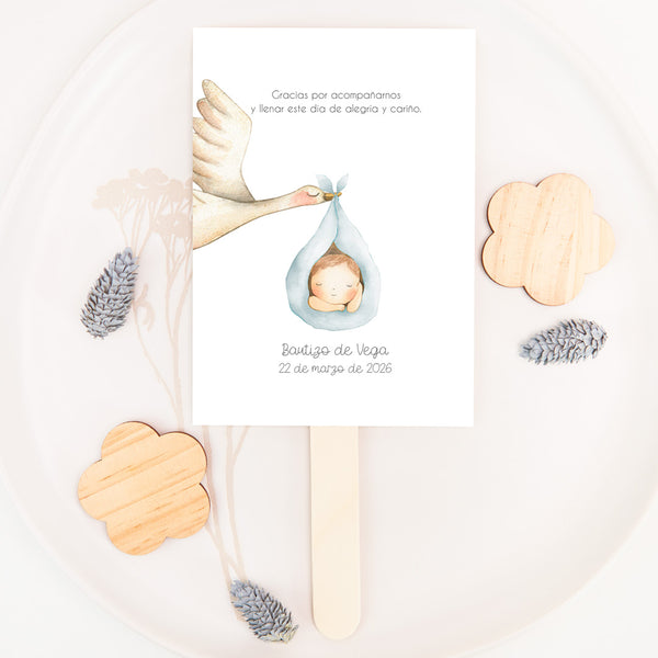 Paipay de Cartulina para Bautizo