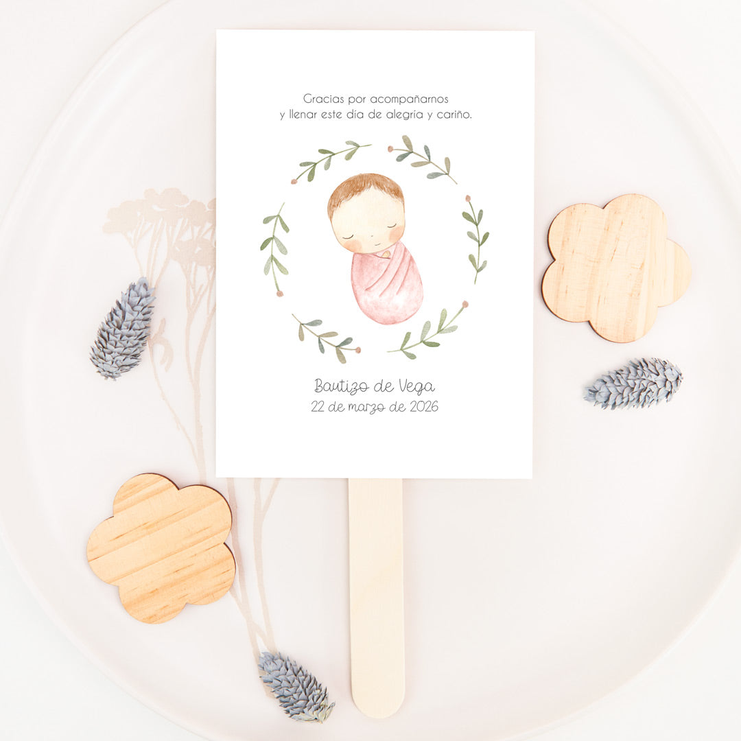 Paipay de Cartulina para Bautizo