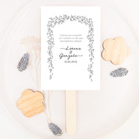 Paipay de Cartulina para Invitados de Boda