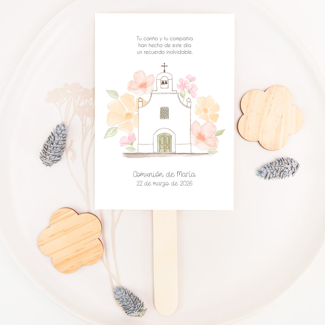 paipay personalizado par comunión de la colección iglesia