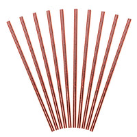 Pajitas de papel en color oro rosa. Pack de 10 unidades, longitud 19,5 cm.