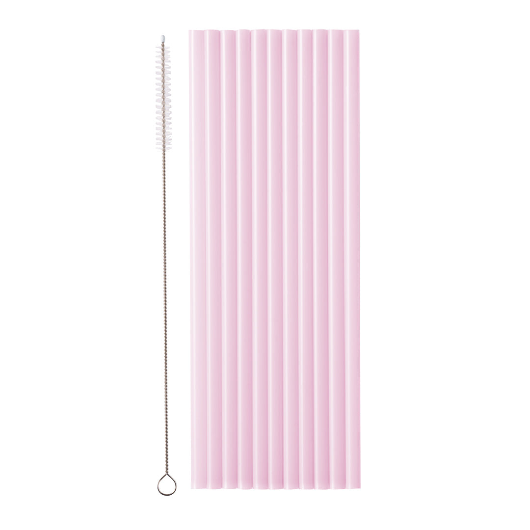 Pajitas de Plástico Reutilizables – Azul, Lila, Rosa o Verde (12 uds)