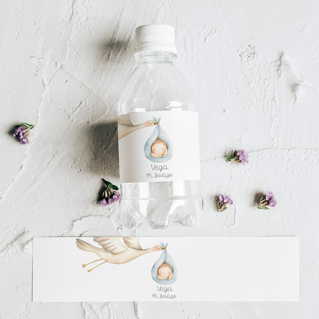 Pegatinas Personalizadas para Botellas de Bautizo (10 uds)