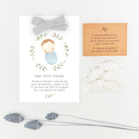 peladillas con recordatorio para invitados de bautizo de la colección Rosquito Bebé