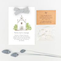 peladillas con recordatorio para invitados de comunión de la colección Iglesia
