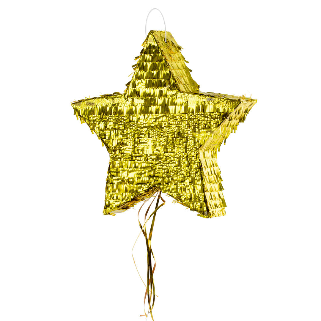 Piñata estrella dorada para rellenar con chuches y sorpresas