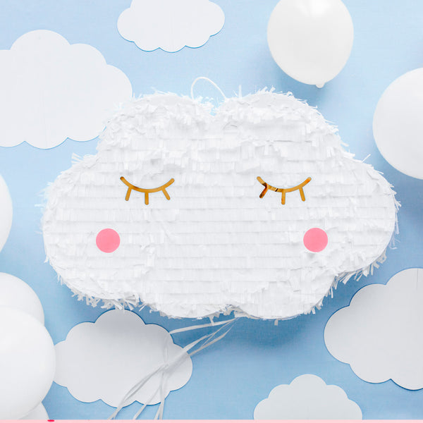 Piñata nube blanca para cumpleaños infantil
