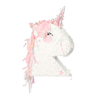 Piñata con forma de cabeza de unicornio para rellenar con chuches