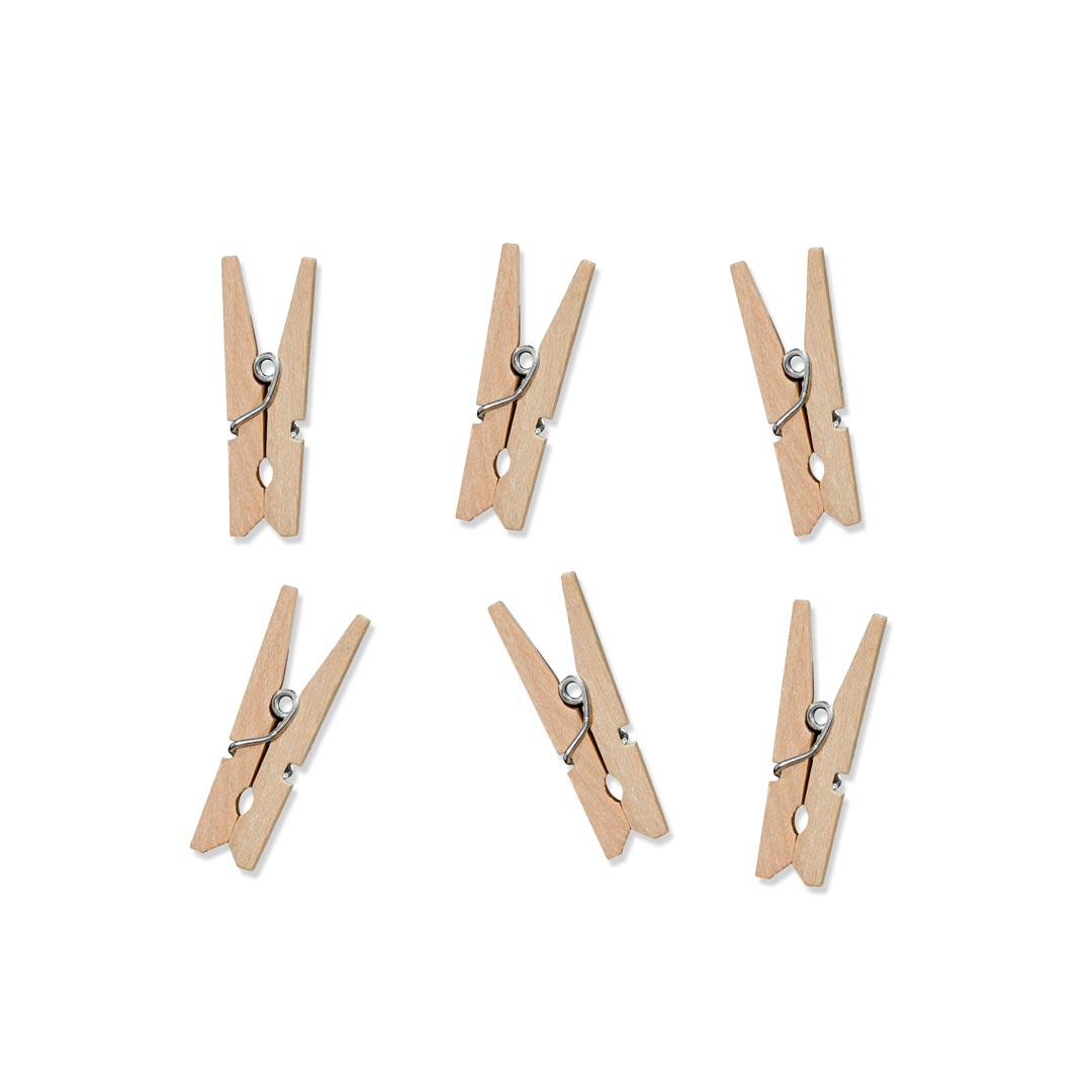 Pinzas de Madera Natural o Blanco | 3 cm (Pack 20 uds.)