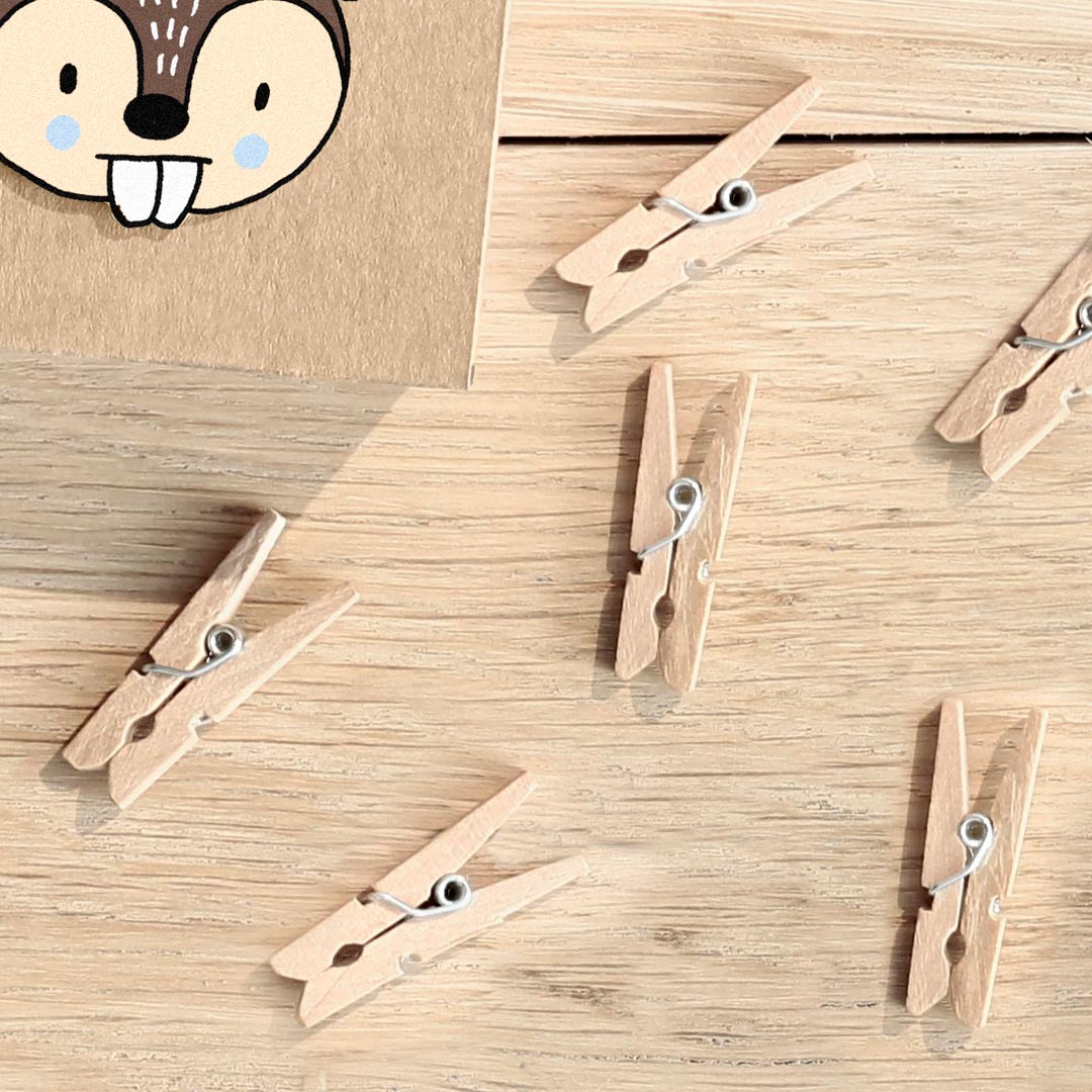 Pinzas de Madera Natural o Blanco | 3 cm (Pack 20 uds.)