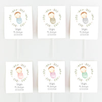 Opciones de color para las piruletas para bautizo de la Colección Rosquito Bebé. 