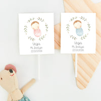 Piruletas personalizadas de la colección Rosquito Bebé para Bautizo. 