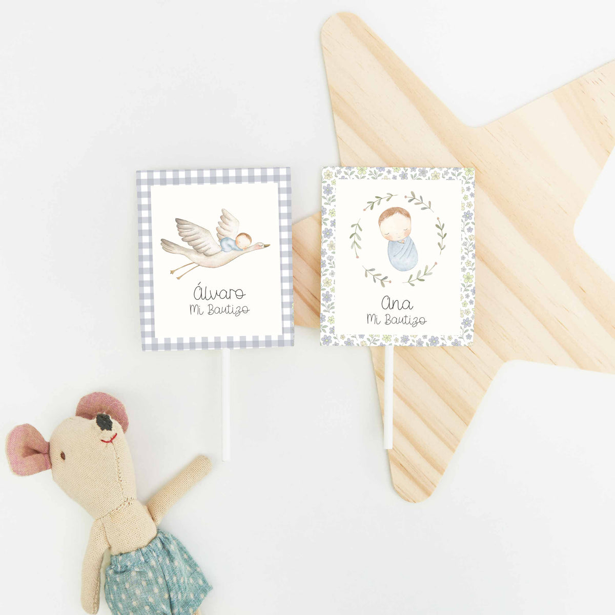 Piruletas Personalizadas Para Bautizo (Pack 12 uds)