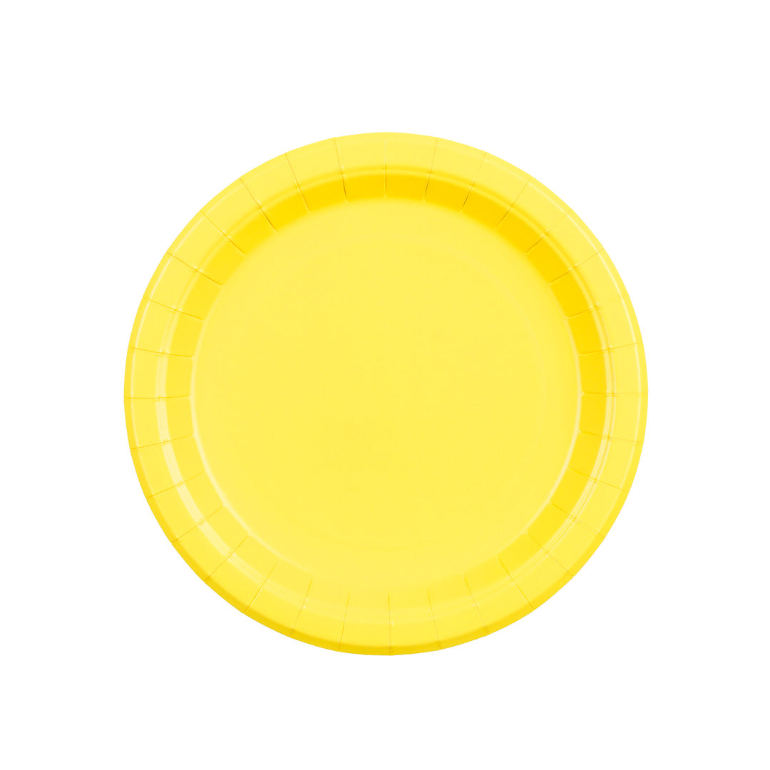 Platos de Papel Lisos Amarillo 23 cm / 18 cm | Set 6 uds.