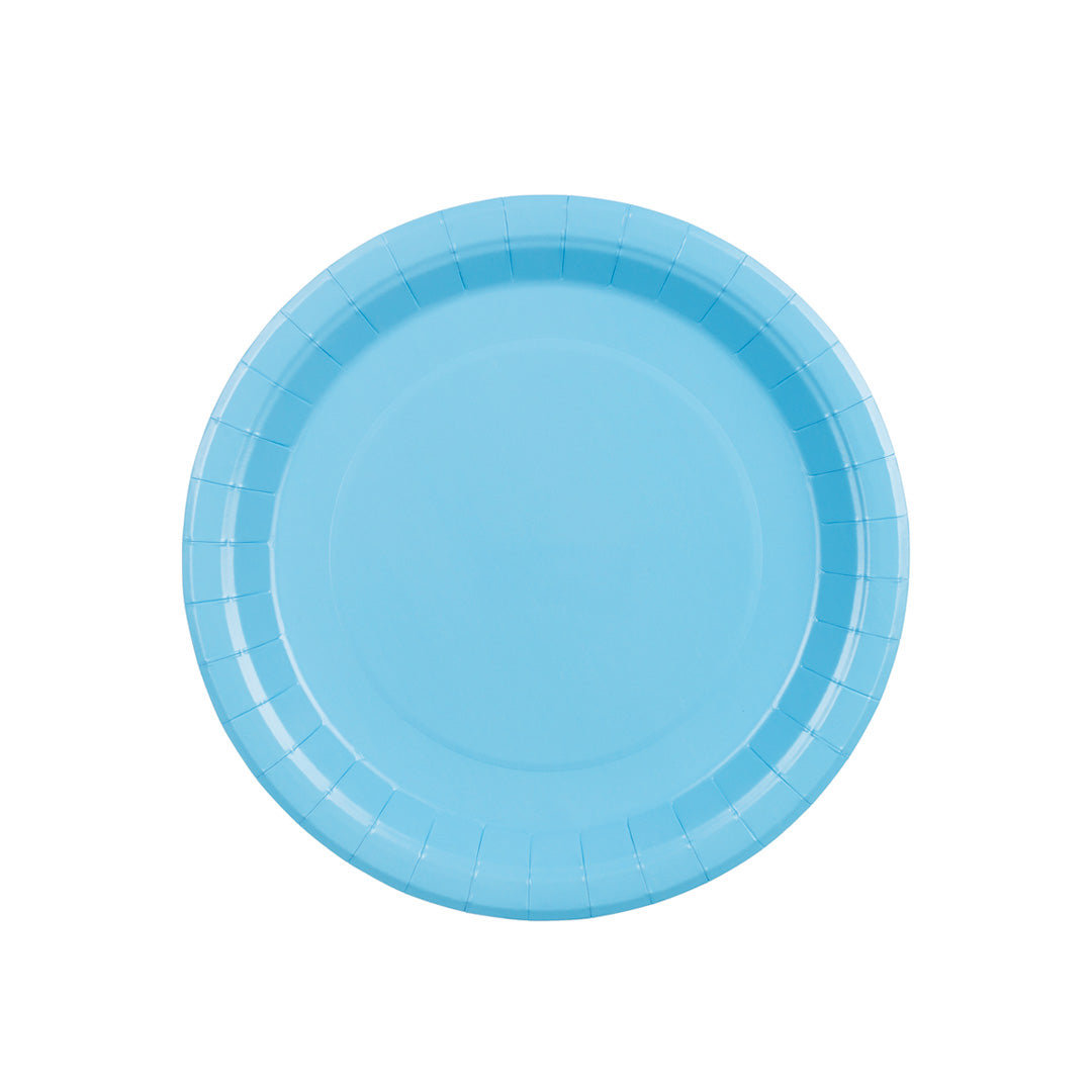 Platos de Papel Lisos Azul Pastel 23 cm / 18 cm | Set 6 uds.