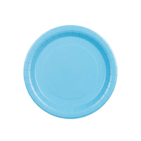 Platos de Papel Lisos Azul Pastel 23 cm / 18 cm | Set 6 uds.