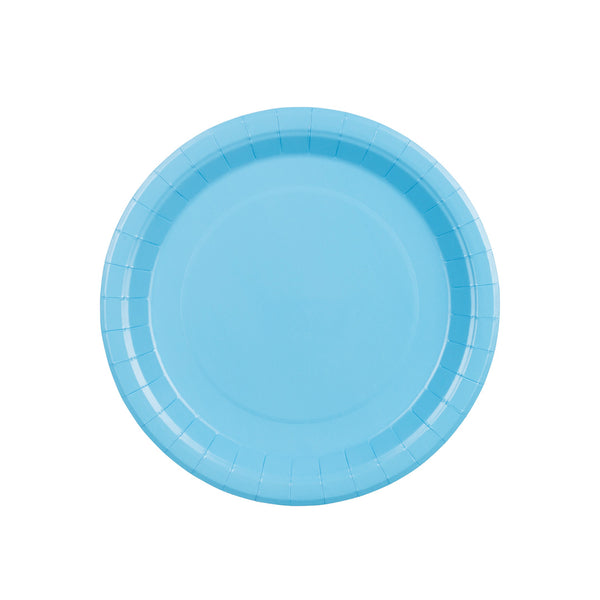 Platos de Papel Lisos Azul Pastel 23 cm / 18 cm | Set 6 uds.