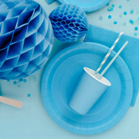 Platos de Papel Lisos Azul Pastel 23 cm / 18 cm | Set 6 uds.