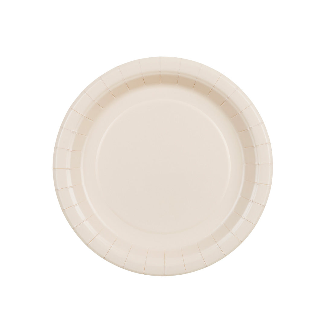 Platos de Papel Lisos Beis 23 cm / 18 cm | Set 6 uds.