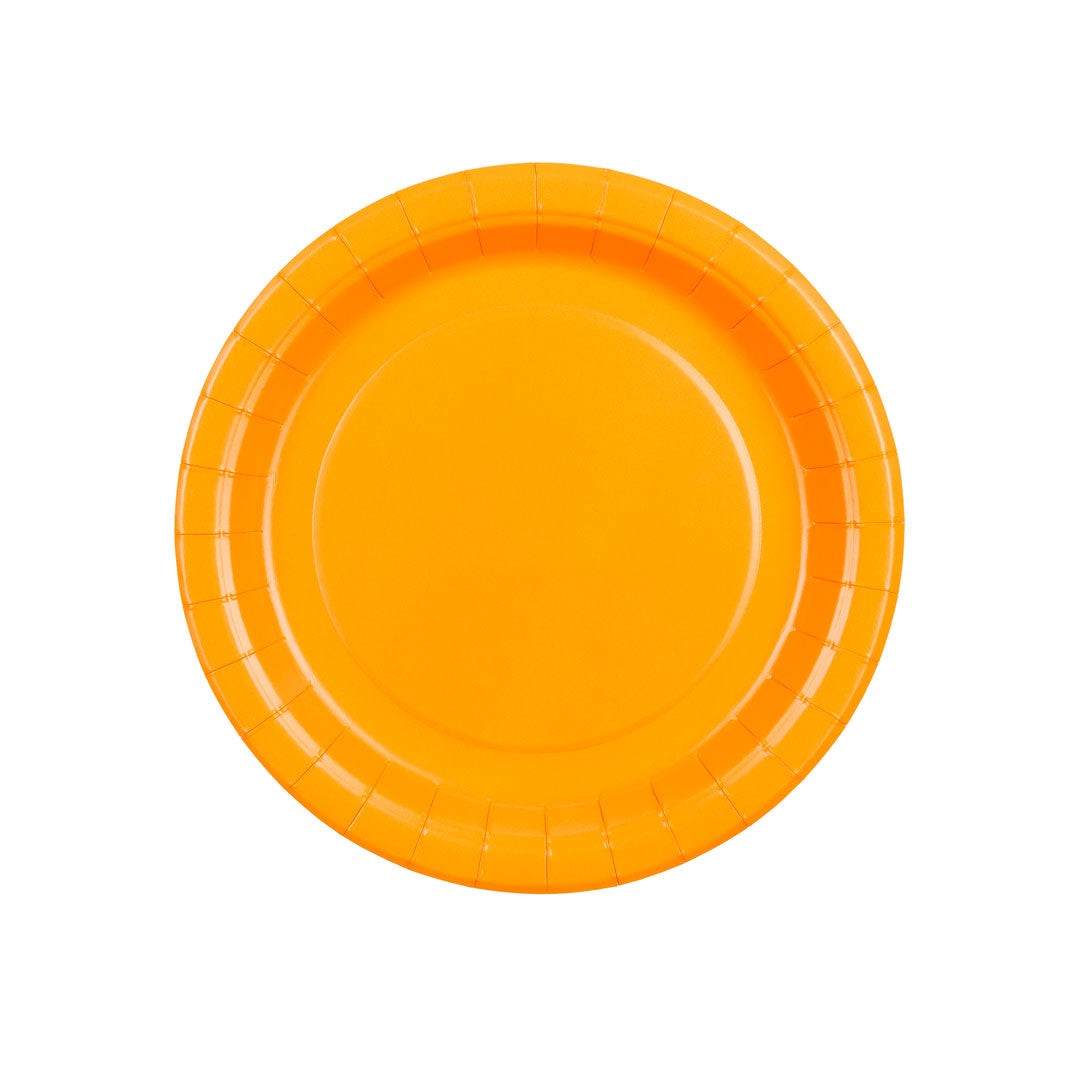 Platos de Papel Lisos Naranjas 23 cm / 18 cm | Set 6 uds.